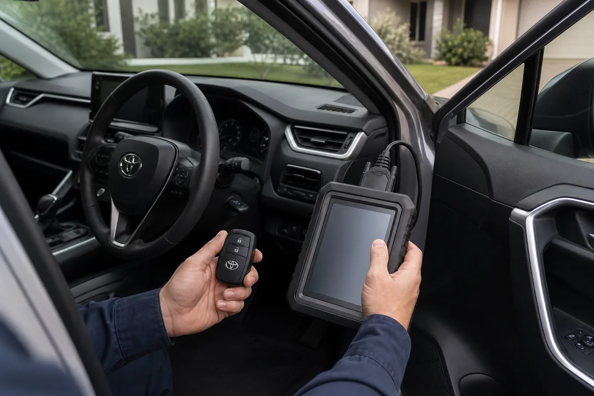 Automotive car key replacement service in Melbourne with new keys prepared on site