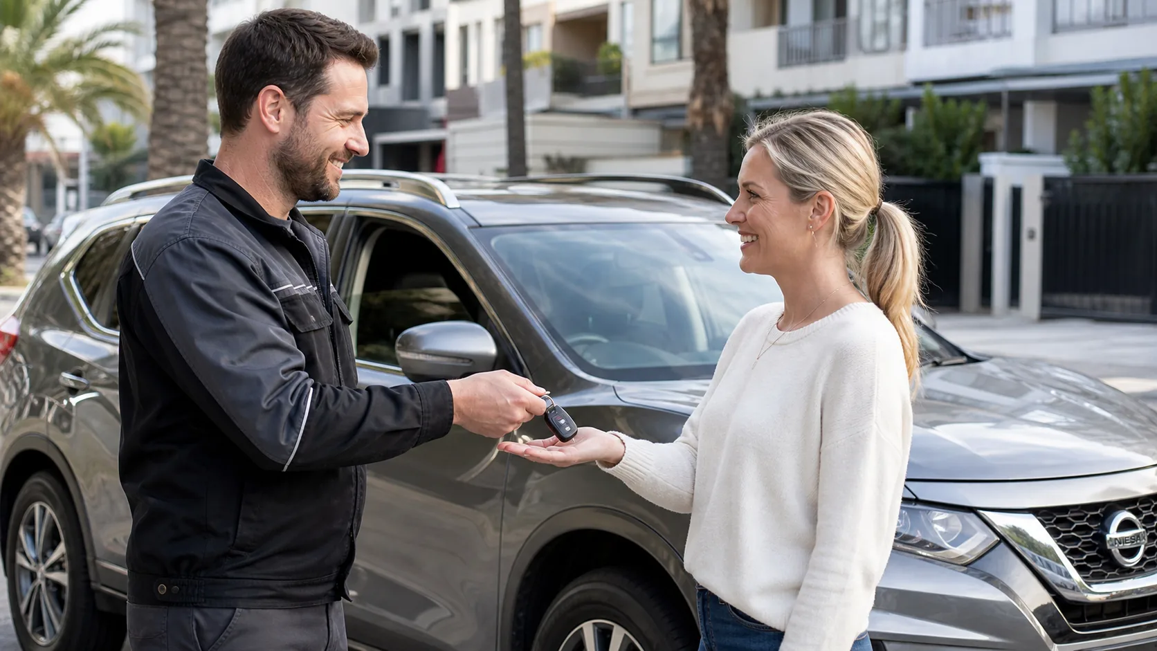 Vehicle owner receiving authorised car lockout assistance